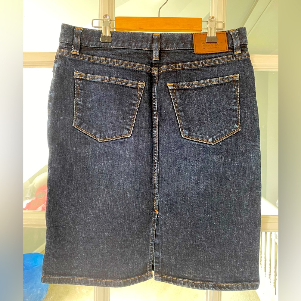 Ralph Lauren Jean (dark blue) Skirt. Size 6 Petite. Excellent condition.